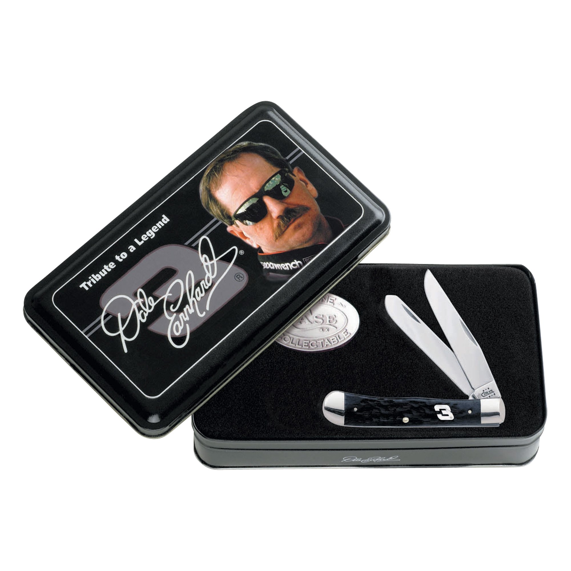 Collectible Dale Earnhardt Tin and Knife Set